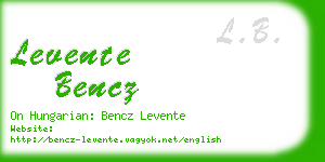 levente bencz business card